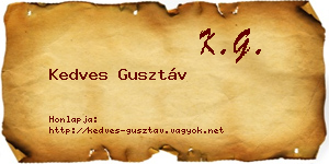 Kedves Gusztáv névjegykártya